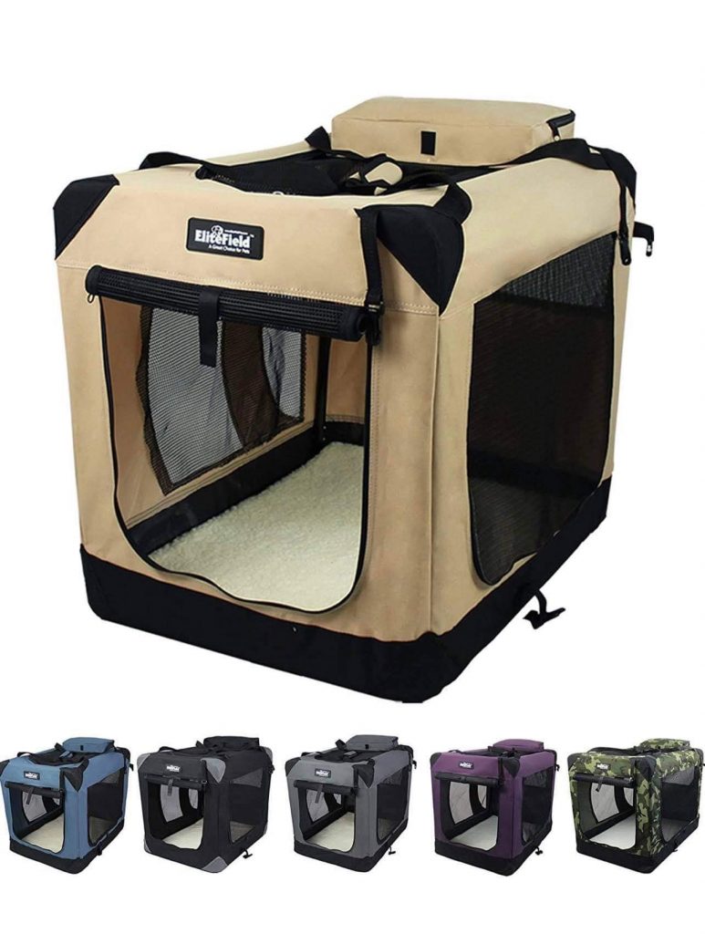 EliteField 3-Door Soft Folding Dog Crate - French Bull Dog Club of America