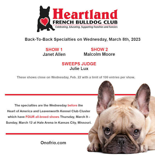 Upcoming Shows & Events - French Bull Dog Club of America